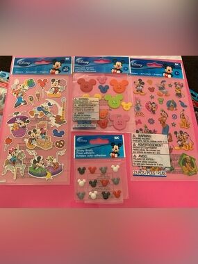 Disney Pink Minnie & Friends Party Sticker Assortment. 4 packages. All New